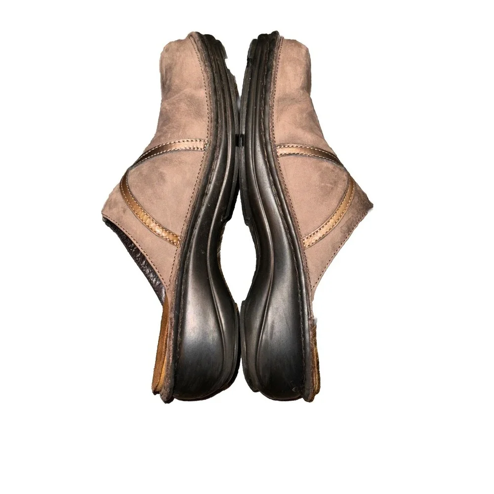 NAOT Mules Slip On Clogs Potato Shoes Leather Cork Footbed Women's 38 US 7-7.5